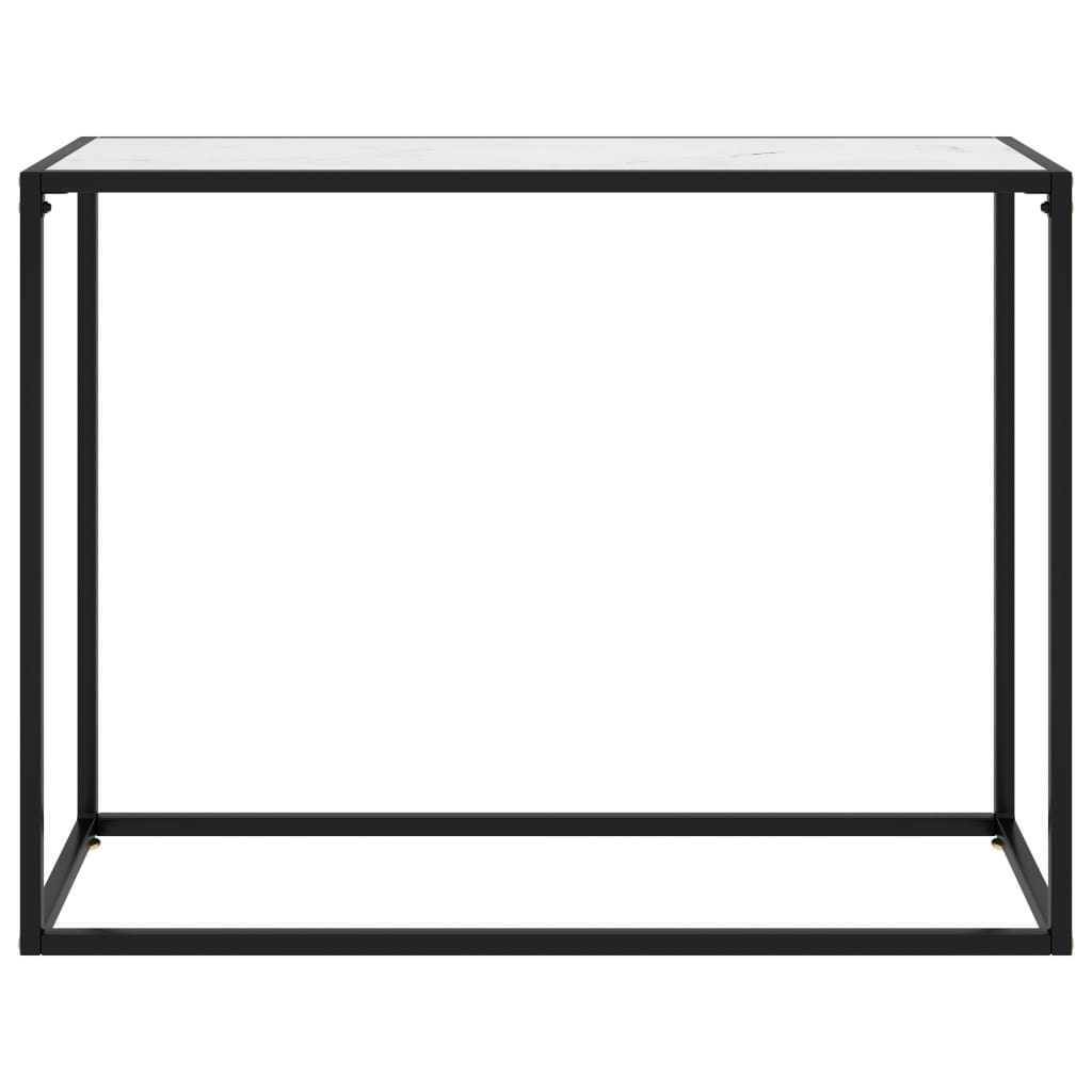 Mesa consola vidrio templado blanco 100x35x75 cm