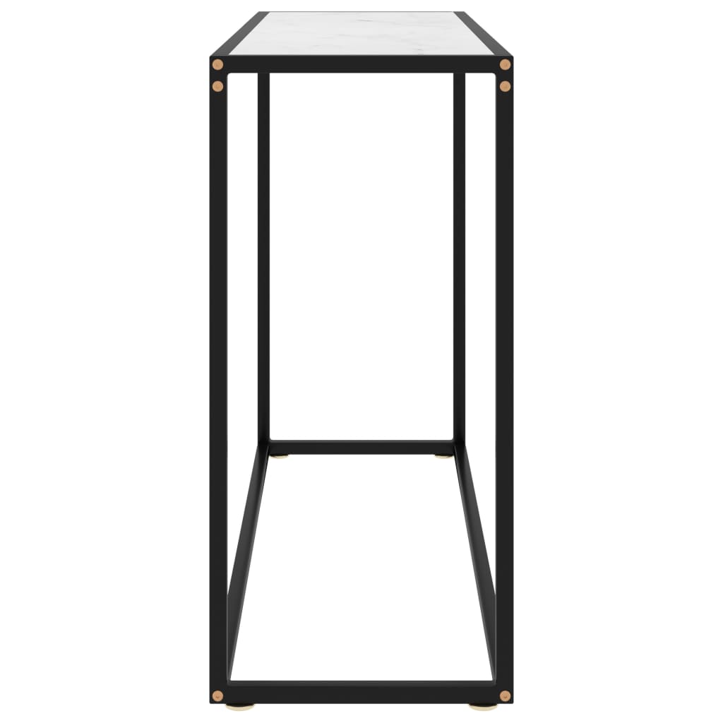 Mesa consola vidrio templado blanco 100x35x75 cm