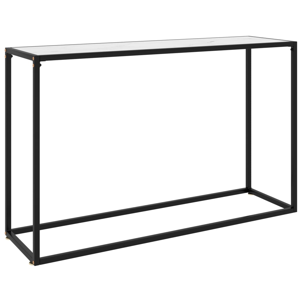 White tempered glass console table 100x35x75 cm