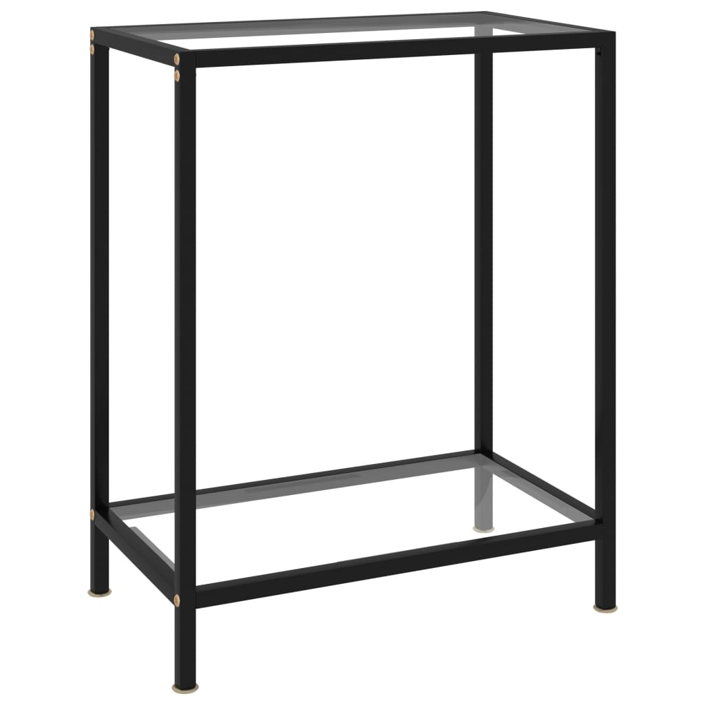Mesa consola transparente vidrio templado 140x35x75,5 cm