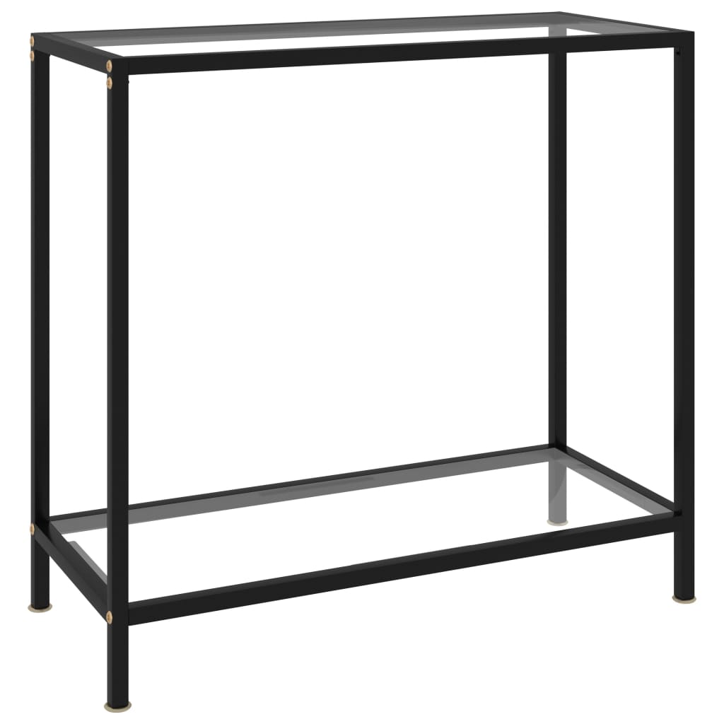 Mesa consola transparente vidrio templado 140x35x75,5 cm