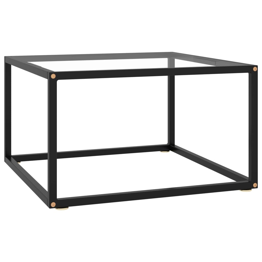 Black tempered glass coffee table 40x40x50 cm