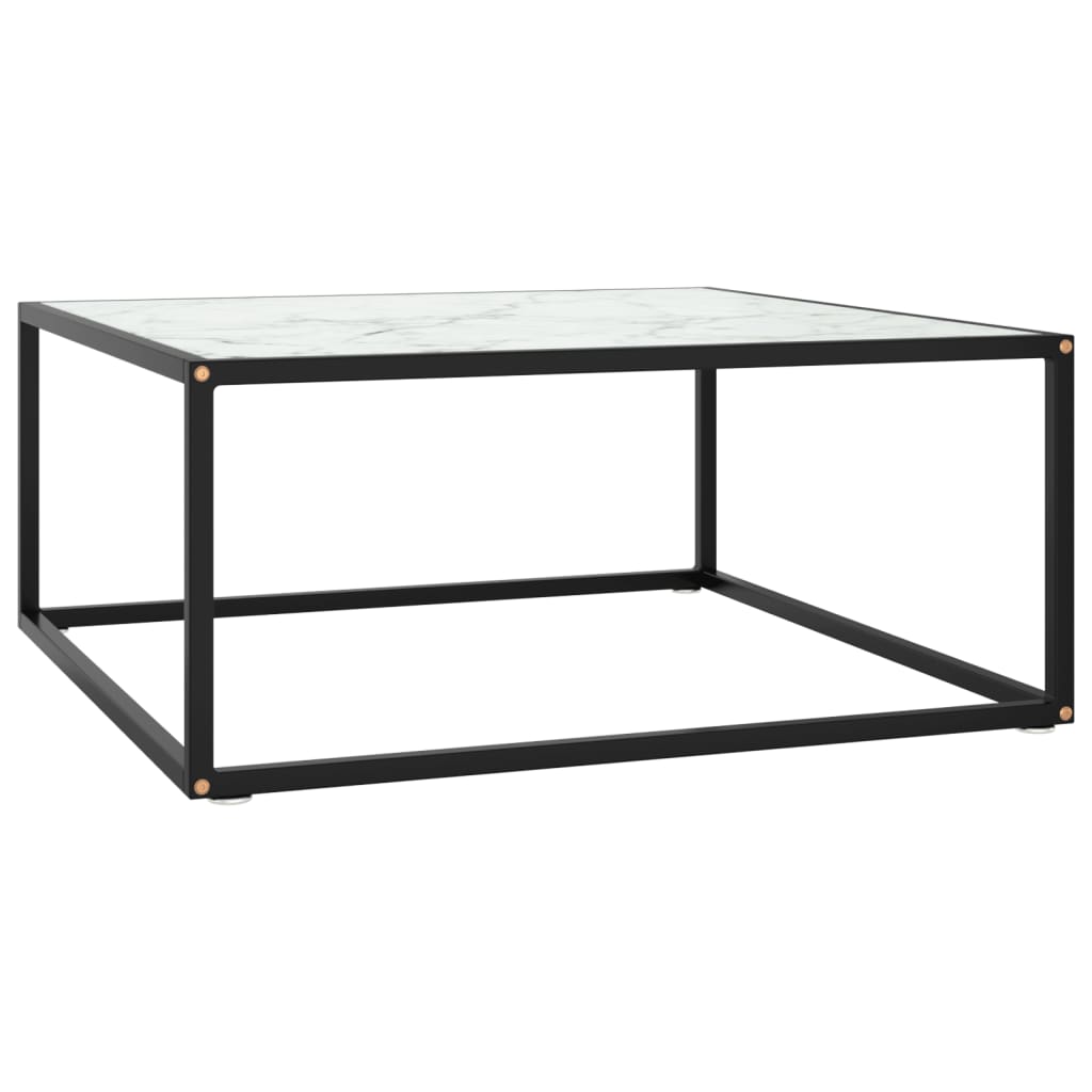 Black tempered glass coffee table 40x40x50 cm