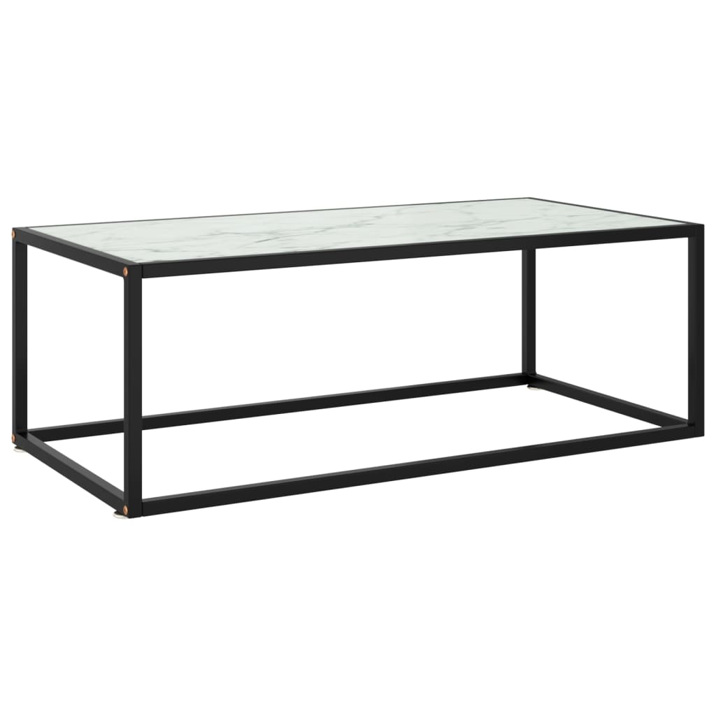 Black tempered glass coffee table 40x40x50 cm
