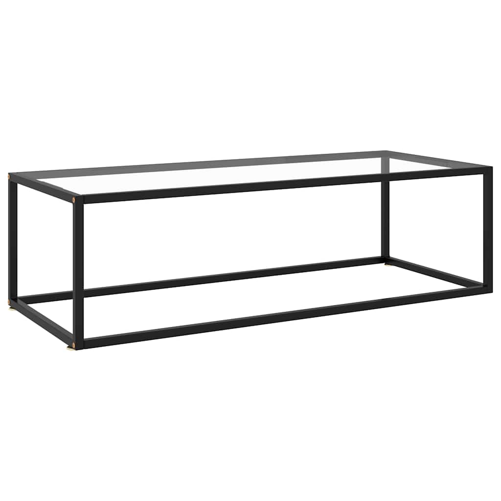Black tempered glass coffee table 40x40x50 cm