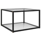 Mesa de centro negra vidrio templado 60x60x35 cm