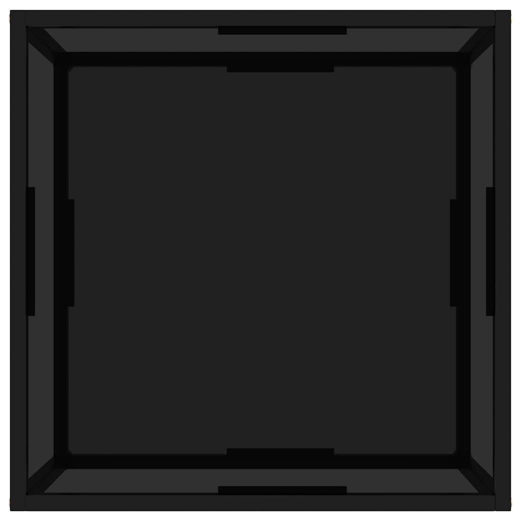 Mesa de centro negra vidrio templado 60x60x35 cm