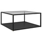 Mesa de centro negra vidrio templado 60x60x35 cm
