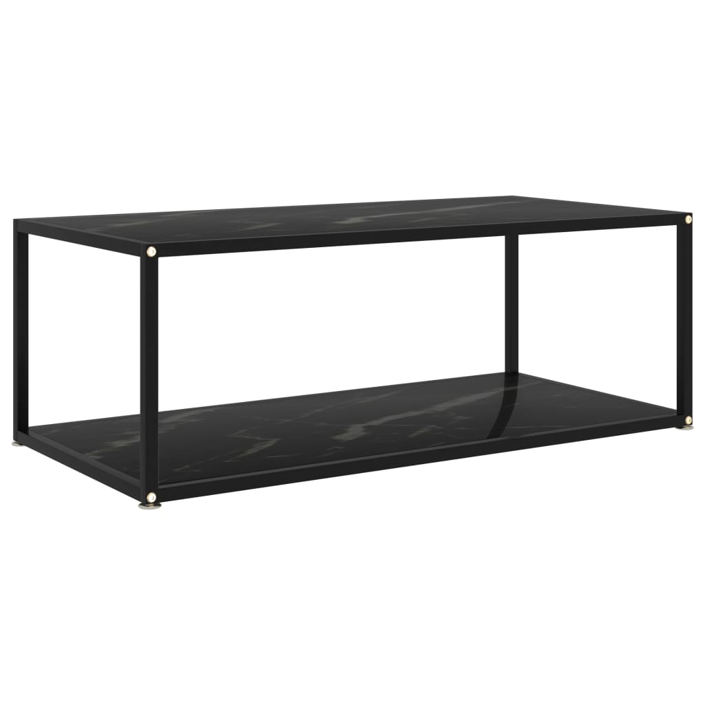 Black tempered glass coffee table 60x60x35 cm