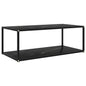 Mesa de centro negra vidrio templado 60x60x35 cm