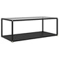Mesa de centro negra vidrio templado 60x60x35 cm