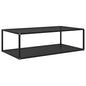 Mesa de centro negra vidrio templado 60x60x35 cm