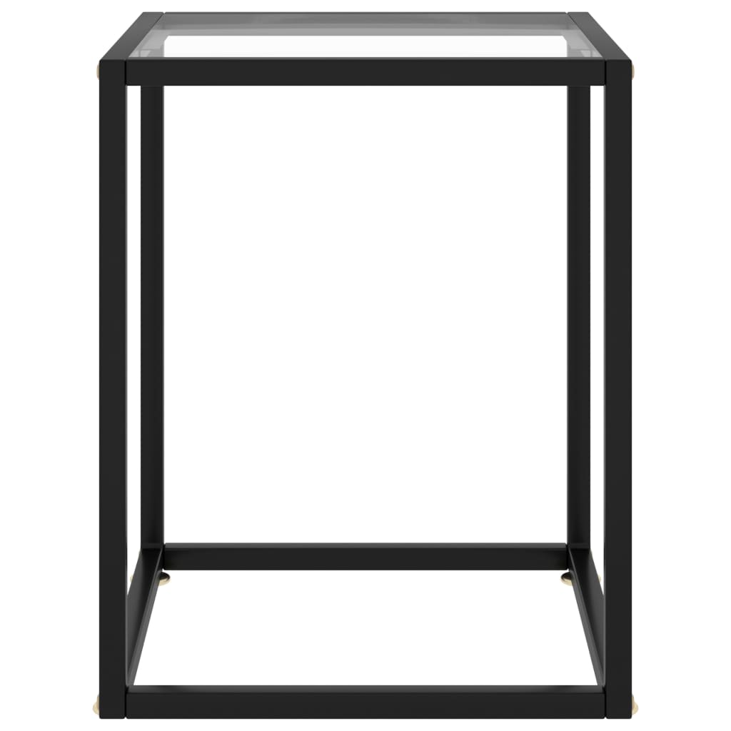 Mesa de centro con vidrio templado negra 40x40x50 cm