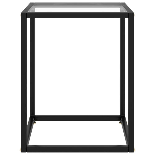Mesa de centro con vidrio templado negra 40x40x50 cm