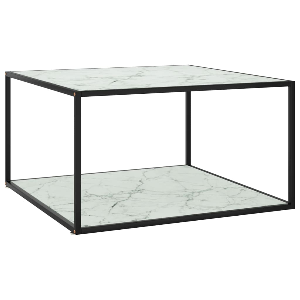 Black tempered glass coffee table 40x40x50 cm