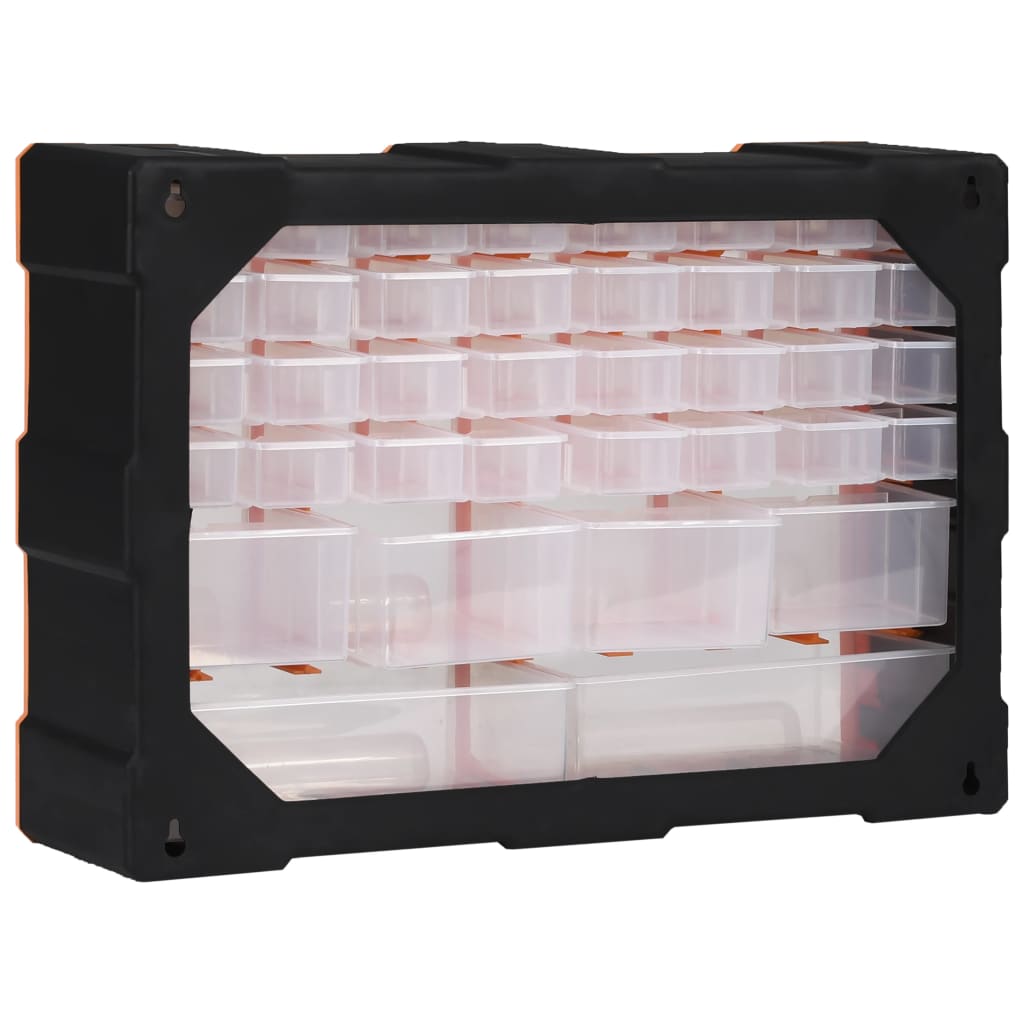 Organizador multicajones con 38 cajones 52x16x37,5 cm