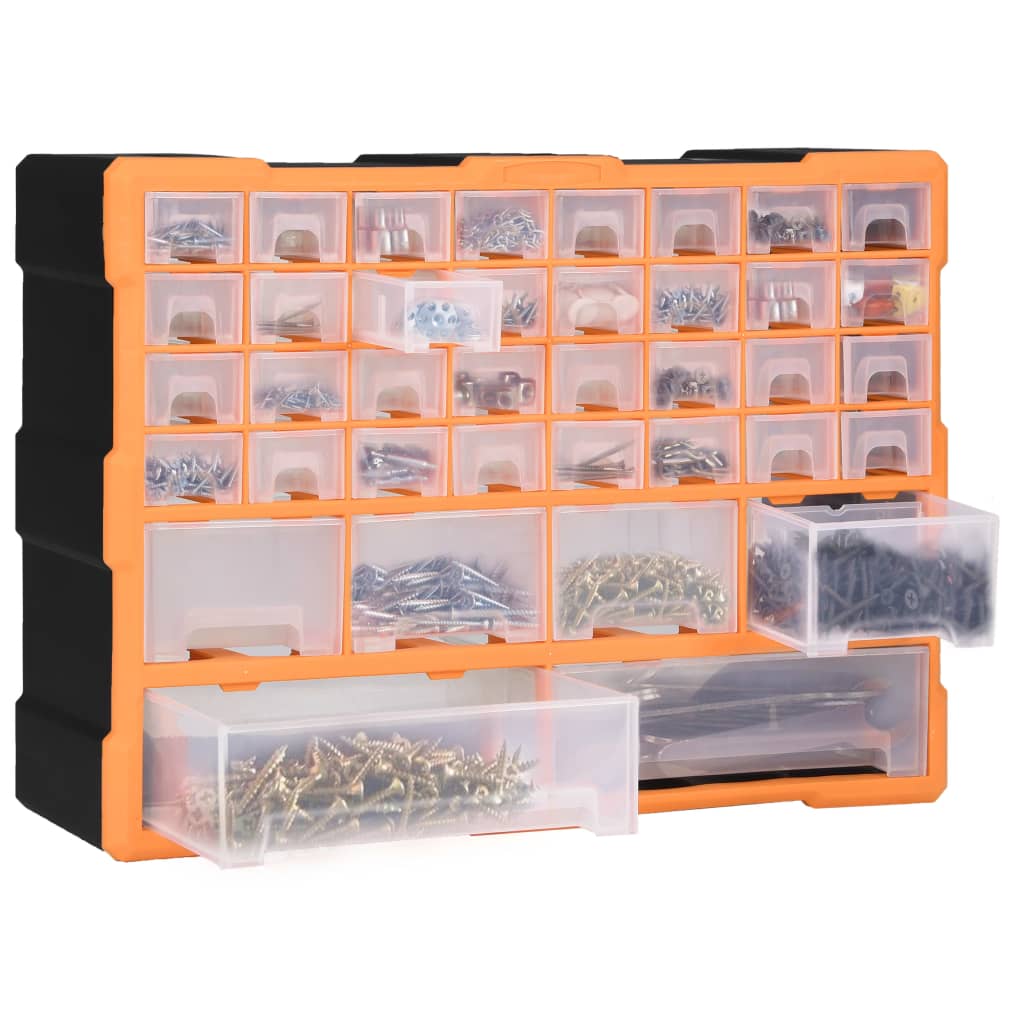 Organizador multicajones con 38 cajones 52x16x37,5 cm