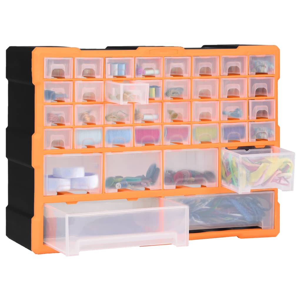 Organizador multicajones con 38 cajones 52x16x37,5 cm