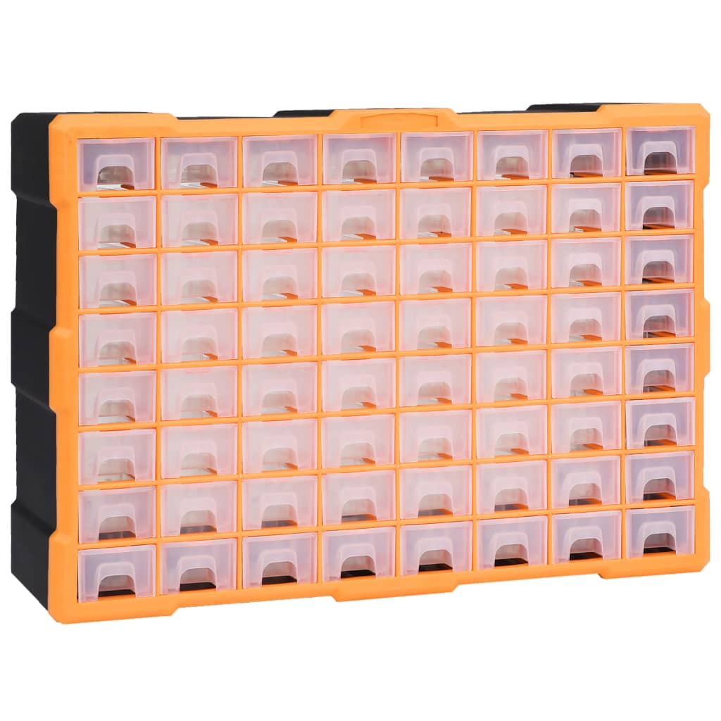 Organizador multi-gavetas com 16 gavetas médias 52x16x37 cm