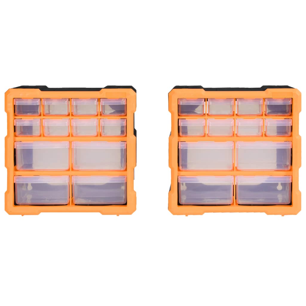 Organizadores multicajones con 12 cajones 2 uds 26,5x16x26 cm