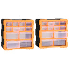 Organizadores multicajones con 12 cajones 2 uds 26,5x16x26 cm