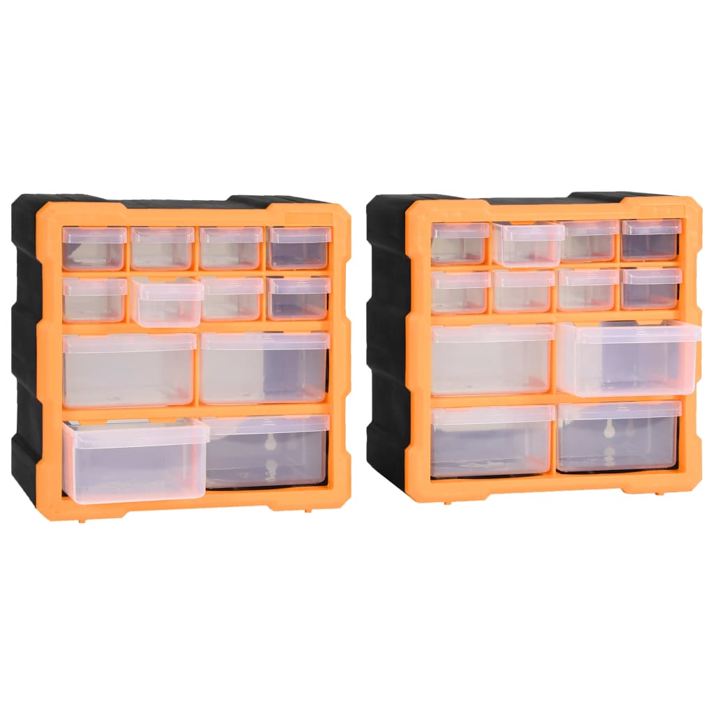 Organizadores multicajones con 12 cajones 2 uds 26,5x16x26 cm