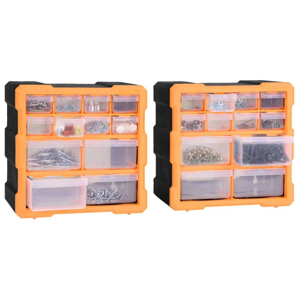Organizadores multicajones con 12 cajones 2 uds 26,5x16x26 cm
