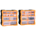 Organizadores multicajones con 12 cajones 2 uds 26,5x16x26 cm
