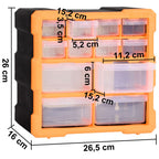 Organizadores multicajones con 12 cajones 2 uds 26,5x16x26 cm