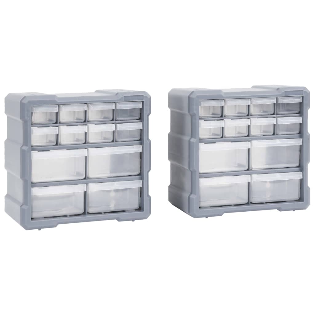 Organizadores multicavetas com 12 gavetas 2 unid. 26,5x16x26 cm