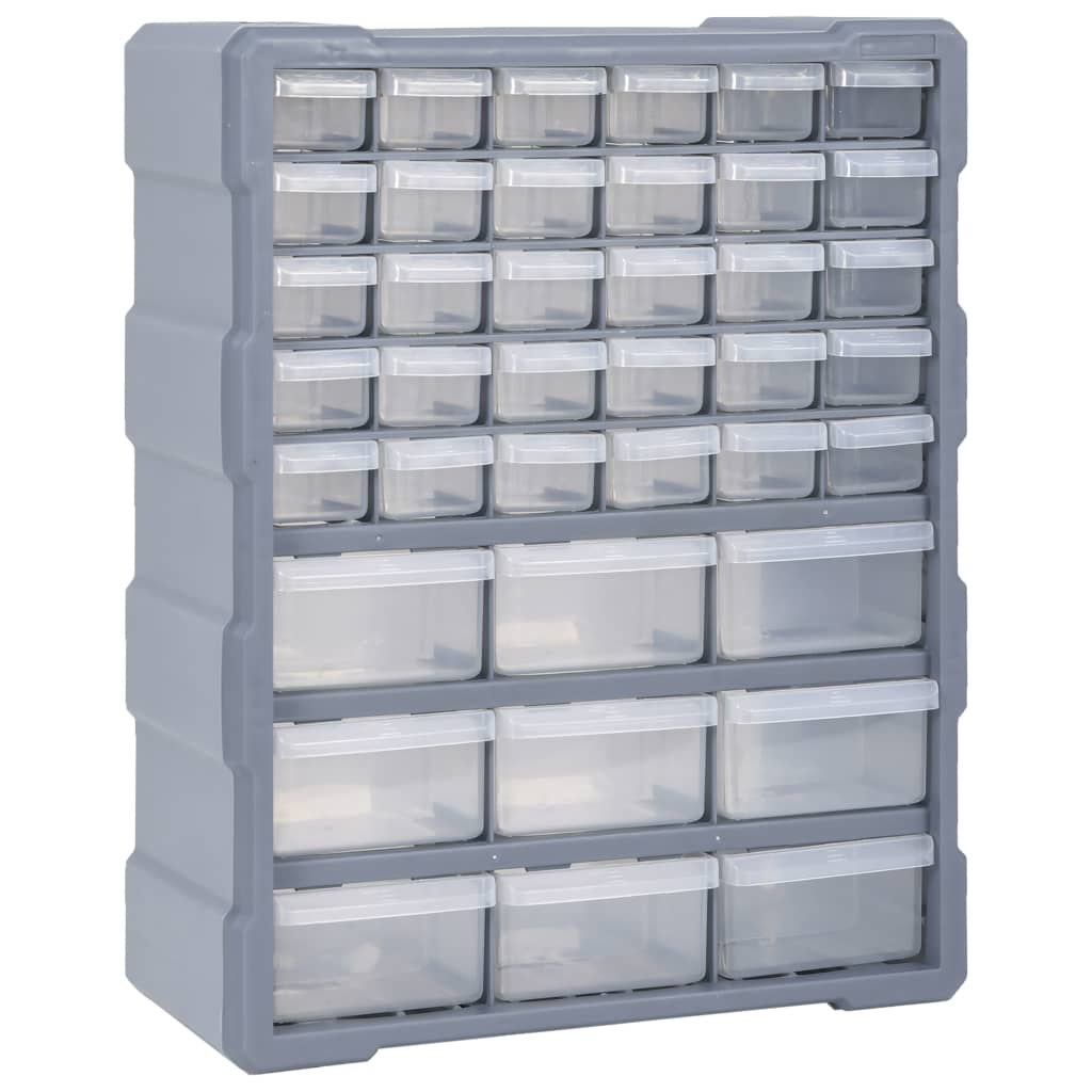 Organizador multi-gavetas com 16 gavetas médias 52x16x37 cm