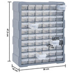 Organizador multicajones con 60 cajones 38x16x47,5 cm