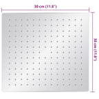 Cabezal de ducha cuadrado efecto lluvia acero inox 304 30x30 cm