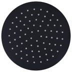 Cabezal de ducha efecto lluvia acero inox redondo negro 20 cm