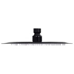 Cabezal de ducha efecto lluvia acero inox redondo negro 20 cm