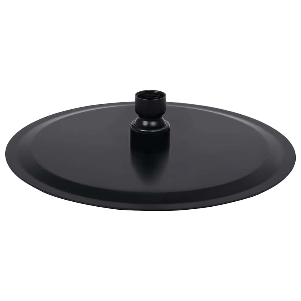 Cabezal de ducha efecto lluvia acero inox redondo negro 20 cm