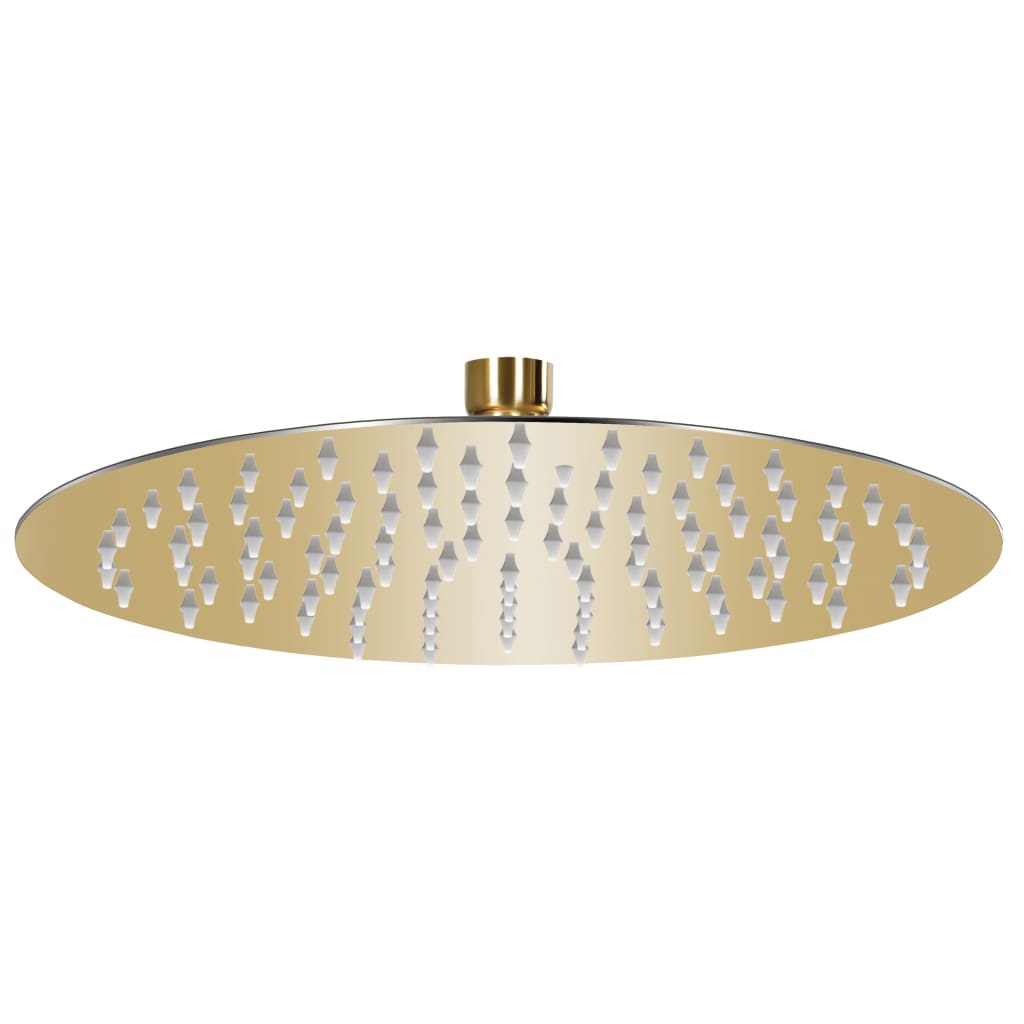 Cabezal de ducha efecto lluvia acero inox redondo negro 20 cm