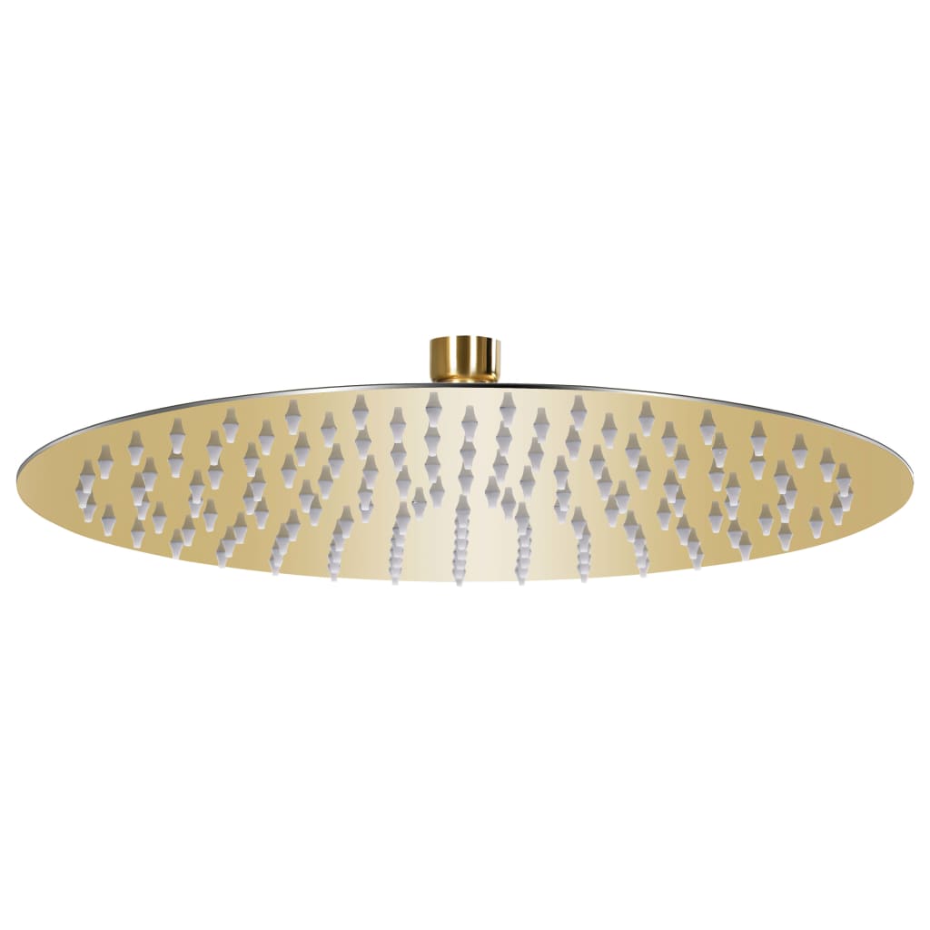Cabezal de ducha efecto lluvia acero inox redondo negro 20 cm