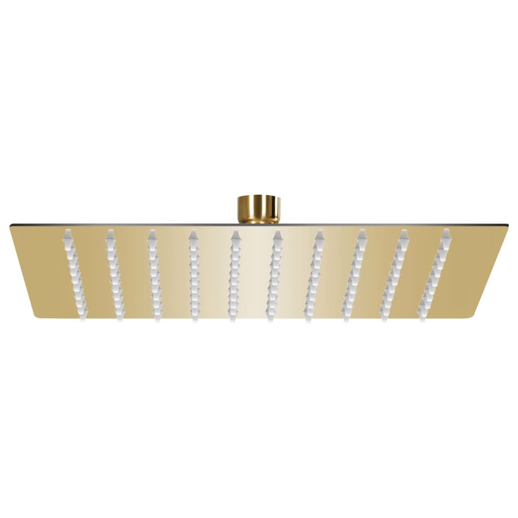 Cabezal de ducha efecto lluvia acero inox redondo negro 20 cm