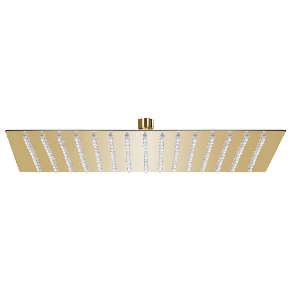 Cabezal de ducha efecto lluvia acero inox redondo negro 20 cm