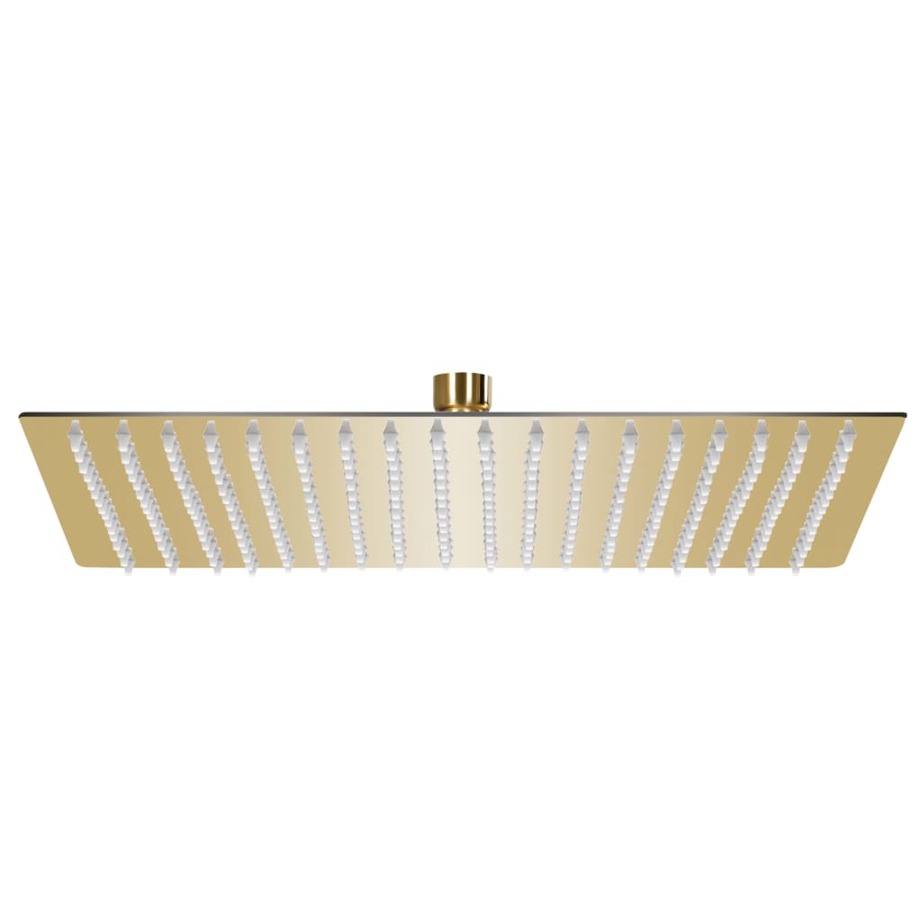 Cabezal de ducha efecto lluvia acero inox redondo negro 20 cm