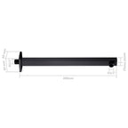 Barra de soporte ducha cuadrada acero inox 201 negro 40 cm