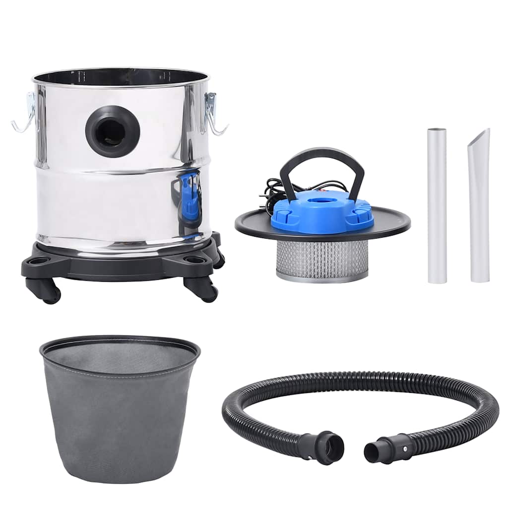 Aspiradora de cenizas filtro HEPA 1200 W 20 L acero inoxidable