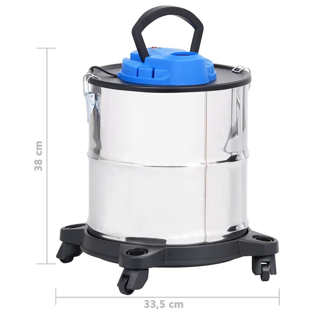 Aspiradora de cenizas filtro HEPA 1200 W 20 L acero inoxidable