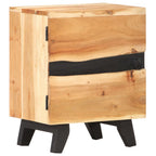 Mesita de noche de madera maciza de acacia 40x30x51 cm