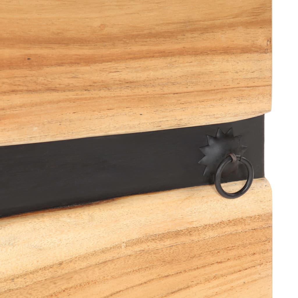Mesita de noche de madera maciza de acacia 40x30x51 cm
