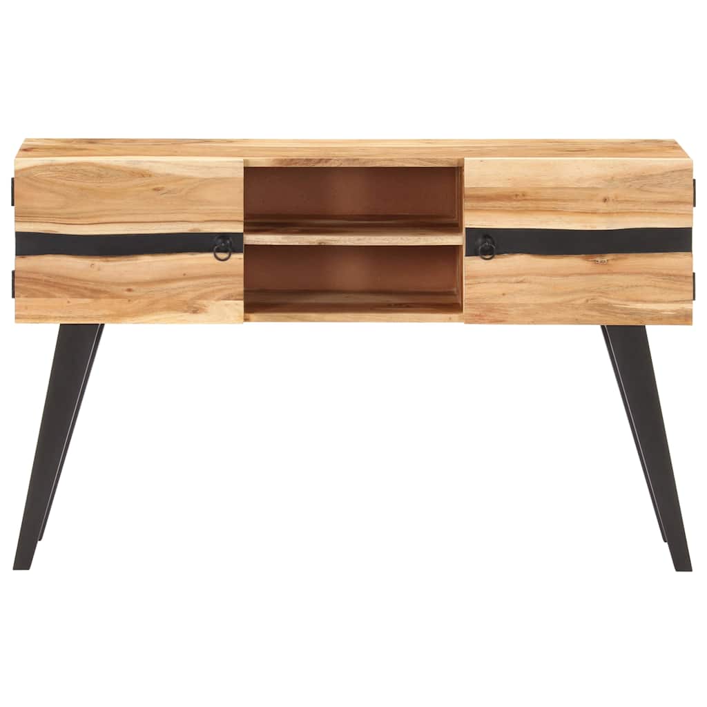 Aparador de madera maciza de acacia 120x30x75 cm
