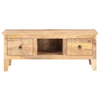 Mesita de centro madera de mango rugosa 100x55x40 cm