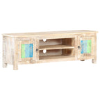 Mueble para TV de madera maciza de acacia rugosa 120x30x40 cm