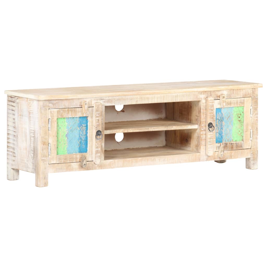 Mueble para TV de madera maciza de acacia rugosa 120x30x40 cm